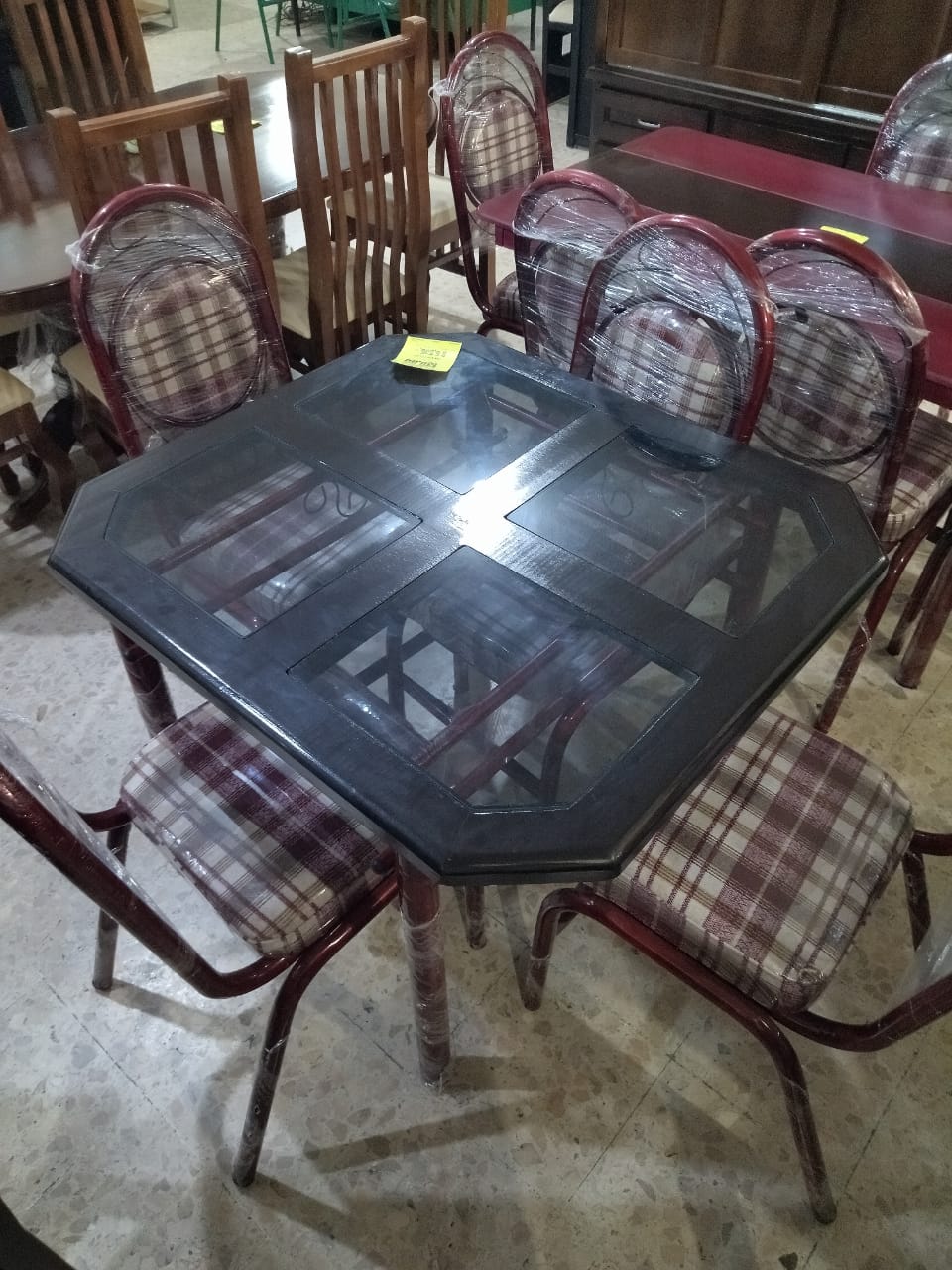 Antecomedor cristal Creta 4 sillas